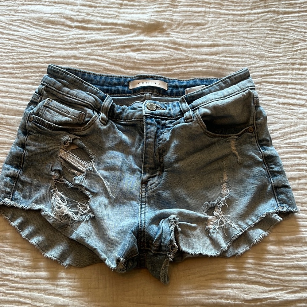 High Rise Cut Off Shortie Jeans